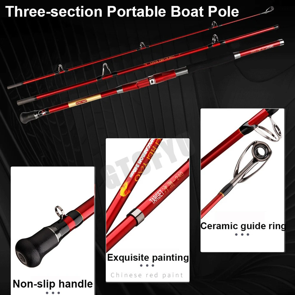 1.8M 2.1M  2.4M Portable 3-Pie - Fishing Rod Surf avaliação e preço