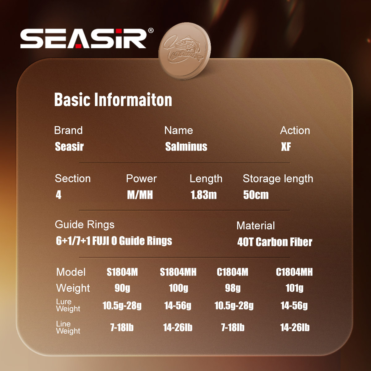 Seasir Salminus XF M/MH Spinin - Fishing Rod Surf avaliação e preço