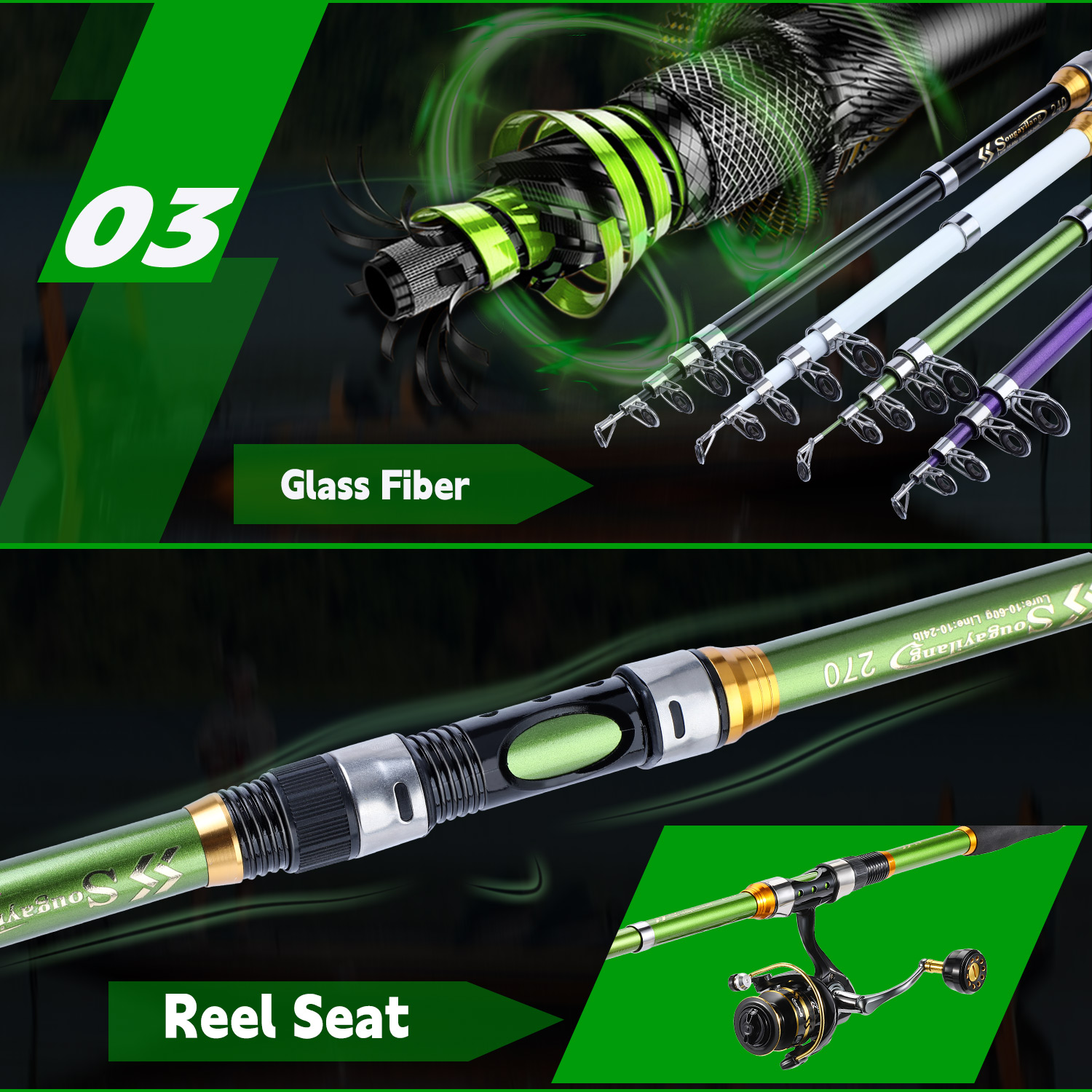 Sougayialng spinning fishing r - Fishing Rod Combo avaliação e preço