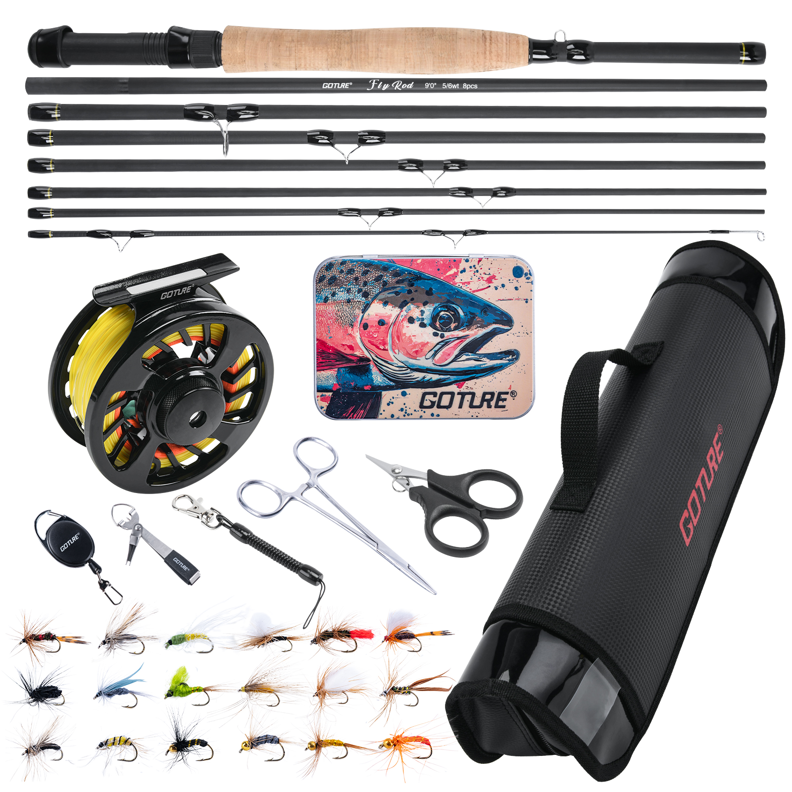 Goture Fly Fishing Rod and Ree - Fishing Rod Fly avaliação e preço