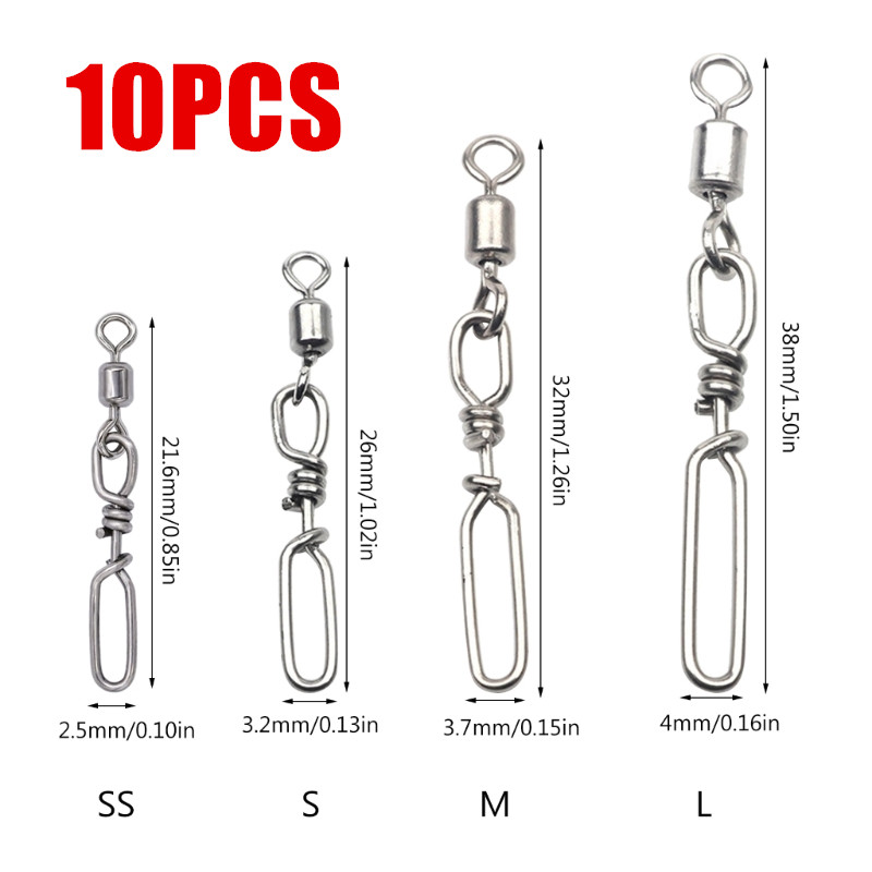 10Pcs Stainless Steel Quick Sn - Fishing Rod Building Kit avaliação e preço