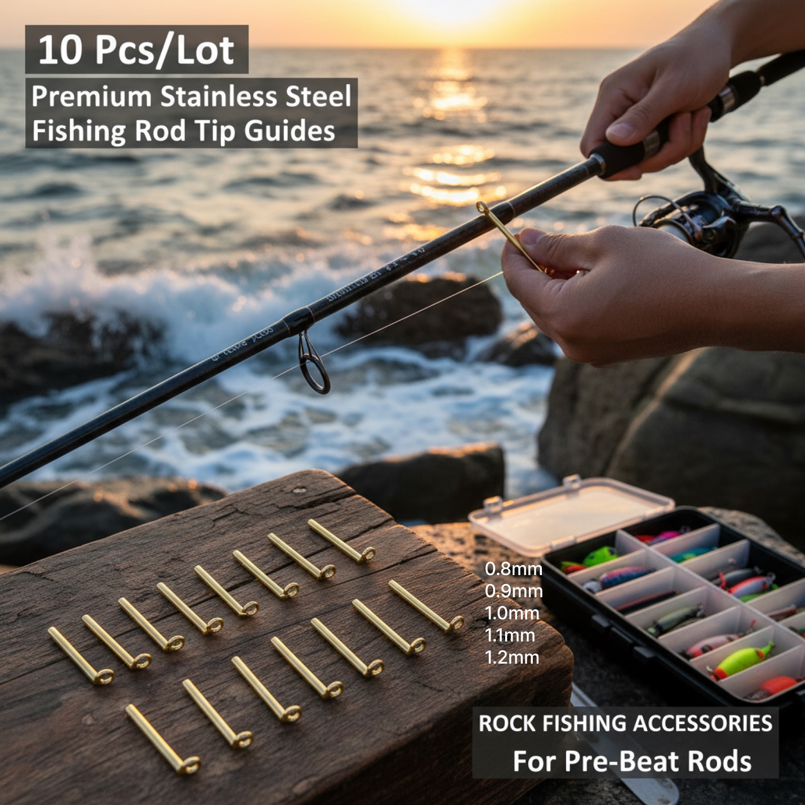 10pcs Fishing Rod Guides Tip T - Fishing Rod Building Kit avaliação e preço
