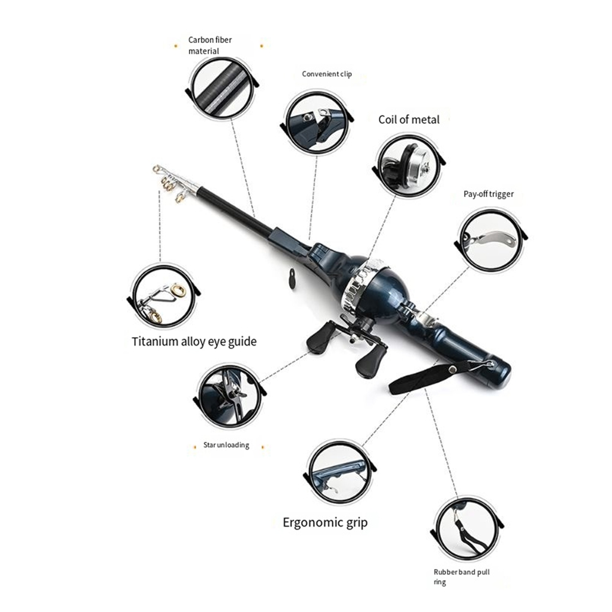 X59A_Portable Folding Fishing  - Fishing Rod Travel avaliação e preço