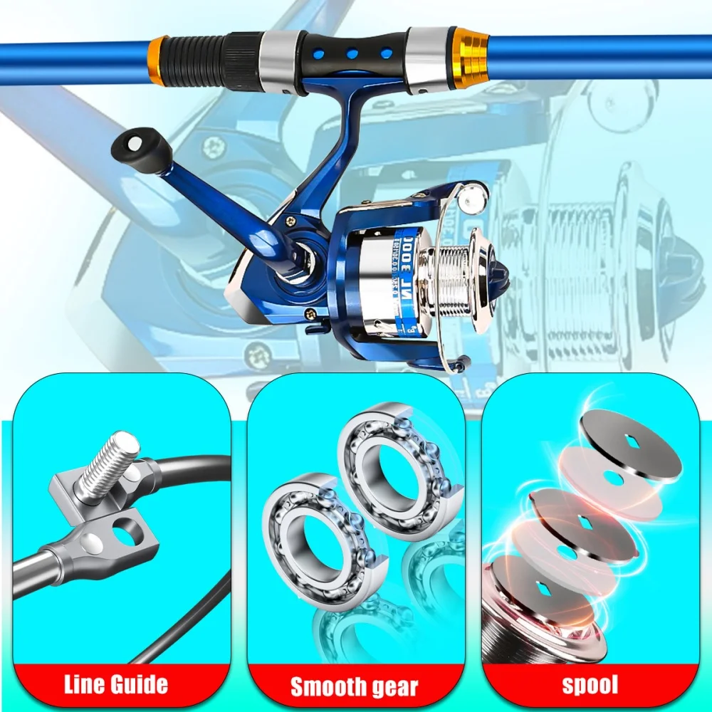 2.1-3.6M Telescopic Glass Fibe - Fishing Rod Spinning avaliação e preço