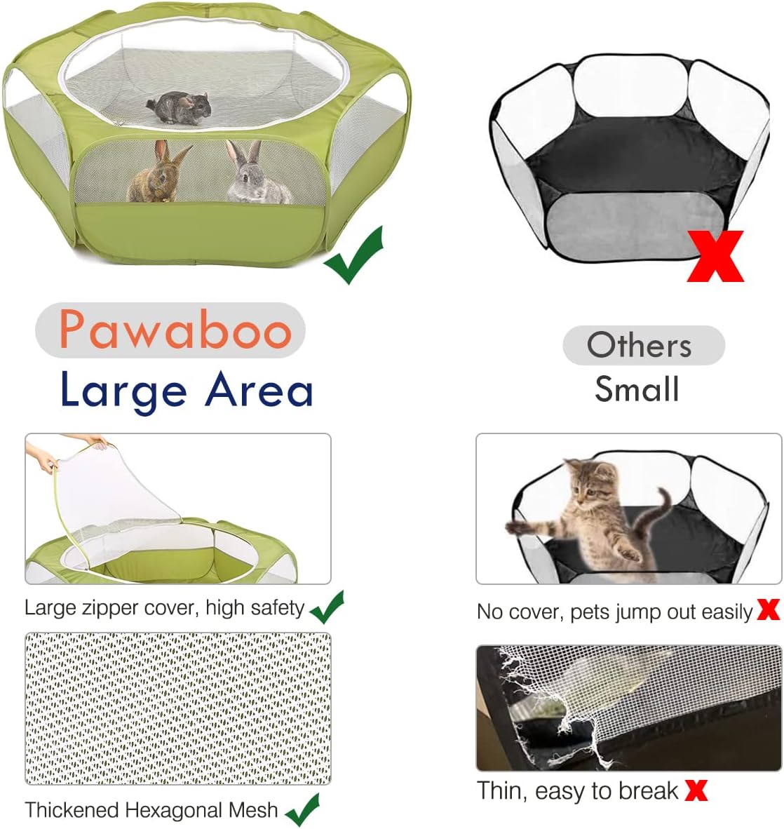 Pawaboo Small Animals Playpen  - Fishing Rod Travel avaliação e preço